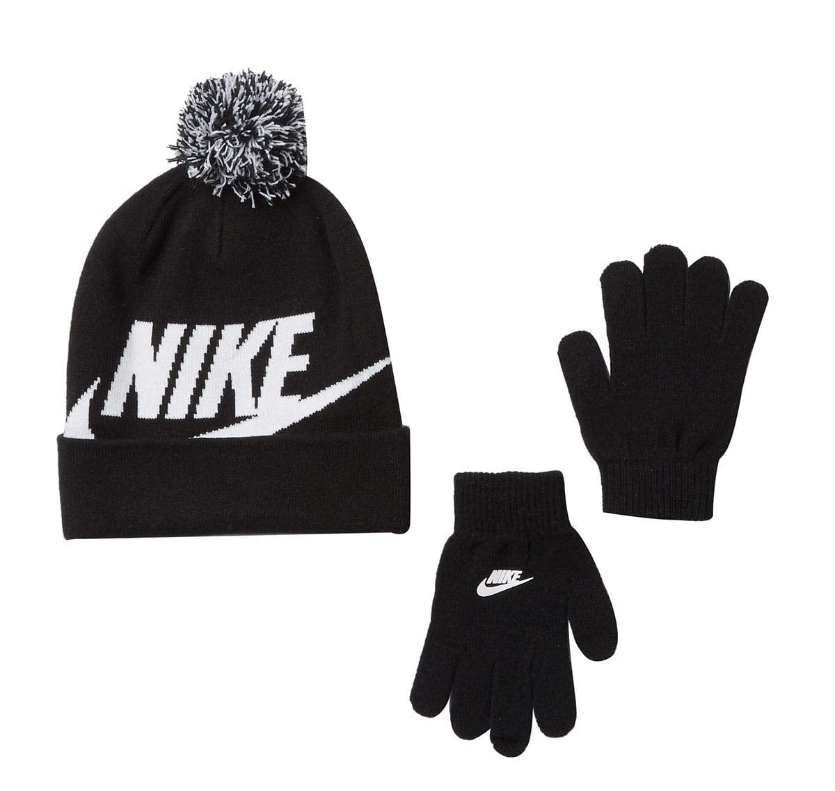 Nike Kids Acrylic Beanie and Gloves Gloves, Black